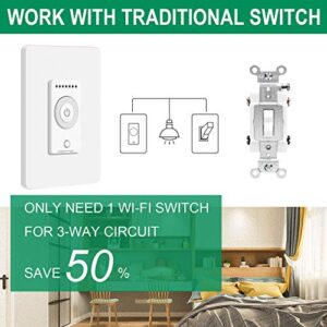 3 Way Smart Dimmer Switch by Martin Jerry | Rotary Trailing Edge Dimmer, SmartLife App, Compatible with Alexa as WiFi Light Switch Dimmer, Works with Google Assistant