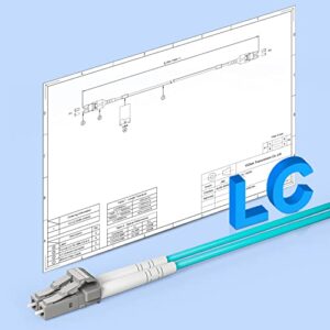 10Gtek Fiber Patch Cable - LC to LC OM3 10Gb/Gigabit Multi-Mode Jumper Duplex 50/125μm LSZH Fiber Optic Cord for SFP Transceiver, Aque, 1-Meter(3.3-ft)