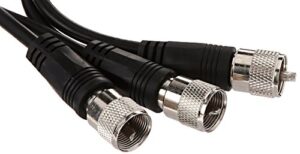 roadpro rp-18ccp black 18-foot cb antenna co-phase coax cable with pl-259 connectors for use with dual cb antenna so-239 stud mounts