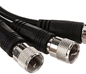 RoadPro RP-18CCP Black 18-Foot CB Antenna Co-Phase Coax Cable with PL-259 Connectors for Use with Dual CB Antenna SO-239 Stud Mounts