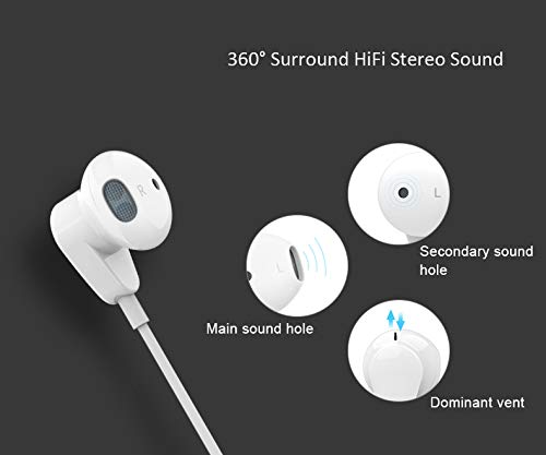 Earbuds Wired 3.5mm Jack with Mic Noise Cancelling Volume Control Headphones Earphones for Galaxy Note 10 Lite Note 9, S10 Plus, S9 Plus, S10 5G, LG Stylo 6 V60, Moto One 5G Ace, Pixel 5a 4a (Black)