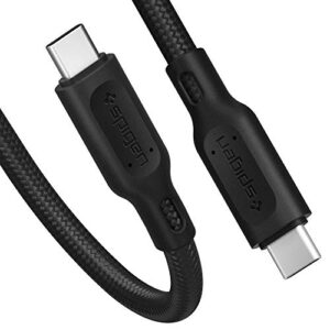 spigen durasync 60w usb c to usb c cable power delivery pd [4.9ft][premium cotton braided] fast charging cable type c works with galaxy s22 ultra plus s21 fe macbook ipad pro air pixel usb-c devices