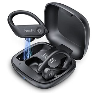Motsfit Bluetooth Wireless Earbuds with Earhooks & Microphone - Touch Control Earbuds with Charging Case, Deep Bass Sport Earphones IPX6 Waterproof Stereo Sound Headphones for Running Gym Workout