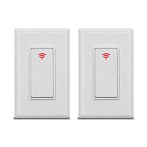 smart light switch, wifi switch touch wall switch 1 gang, work with smart life/tuya app, compatible with alexa google home and ifttt, no hub required, app control from anywhere, timing schedule, 2pack