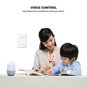 Smart Light Switch, WiFi Switch Touch Wall Switch 1 Gang, Work with Smart Life/Tuya App, Compatible with Alexa Google Home and IFTTT, No Hub Required, App Control from Anywhere, Timing Schedule, 2Pack