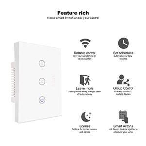 XENON Smart Dimmer Switch,3-Way Switch,Neutral Wire Required,2.4Ghz WiFi Dimmer Switch Compatible with Alexa and Google Home,Remote & Voice Control,ETL and FCC Certified,No Hub Required,White,1 pack