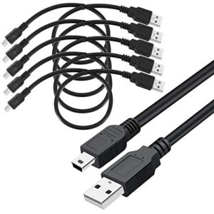 SAITECH IT 5 Pack USB 2.0 A to Mini 5 pin B Cable for External HDDS/Camera/Card Readers/MP3 Player-Black -35cm(1 feet)