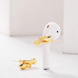 EZICOK Compatible with Apple AirPods Pro Anti-Lost Earrings Fashion Ear Hook AirPods 2 1 Anti-Drop Sports Ear Clip Wireless Earphones Headphones Earbud Headset Accessories - Gold Snake-Shaped