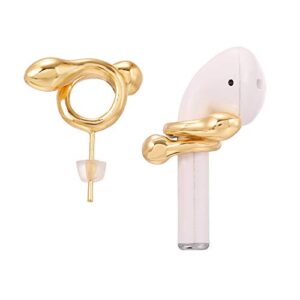 EZICOK Compatible with Apple AirPods Pro Anti-Lost Earrings Fashion Ear Hook AirPods 2 1 Anti-Drop Sports Ear Clip Wireless Earphones Headphones Earbud Headset Accessories - Gold Snake-Shaped