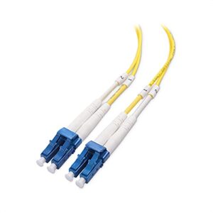 cable matters plenum rated duplex os2 single mode fiber optic patch cable 2m / 6.6 ft, os2 fiber lc to lc upc 9/125 ofnp os2 fiber optic cable