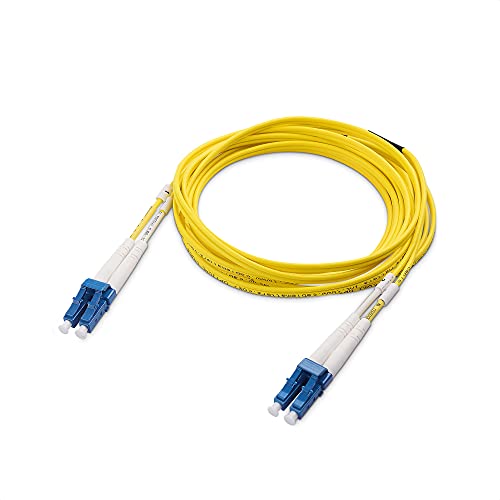 Cable Matters Plenum Rated Duplex OS2 Single Mode Fiber Optic Patch Cable 2m / 6.6 ft, OS2 Fiber LC to LC UPC 9/125 OFNP OS2 Fiber Optic Cable