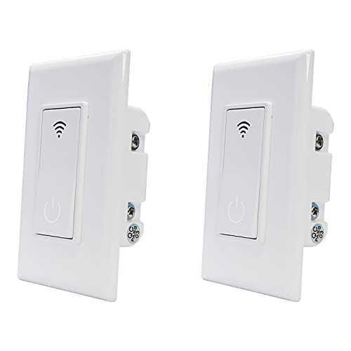 Smart Light Switch,Jinvoo WiFi Smart Wall Light Switch,Voice Control and Timing Function,No Hub Hequired,Easy and Safe Installation Compatible with Alexa and Google.（2 Pack）