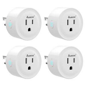 aubess smart plugs with energy monitoring, smart plugs that work with alexa & google assistant, alexa smart outlet plug with timer, schedule, vesync app remote control, no hub required, white