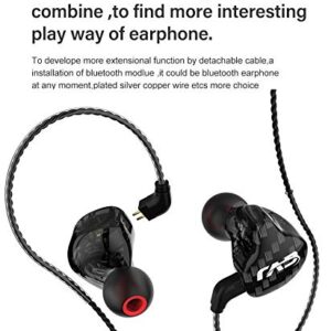 CVJ CSA in Ear Monitor, Dual Magnetic DD and 1BA in-Ear Earphone Noise Isolating IEM Earphone/Earbud/Headphone with Resin Cavity,Wired Earbuds with 0.75mm 2Pin Detachable Cable(with Mic, Black)