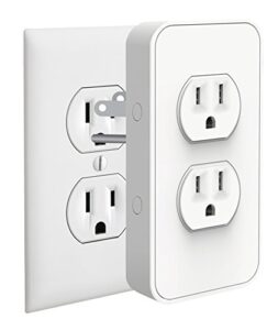 power by simplysmart home, dual outlet timer/automation, diy, usb charger, nightlight, no tools, no wiring, snap on, alexa, google assistant, ios, android, smart home, app