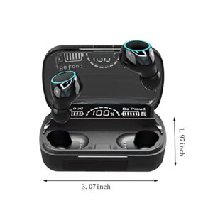LED Power Display Binaural 5.2 In-Ear Wireless Bluetooth Earbuds - Mini Stereo Light-Weight Noise Cancellation Touch-Control Earphones with Charging Case for Running Outdoor Office Driving Sports
