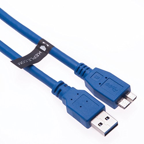 USB Micro-B Cable for WD Western Digital My Passport, Ultra Exclusive Edition, Air Portable, Exclusive, My Book/Samsung M3 Slimline, D3 Station, Hitachi HGST Touro S SSD HDD Hard Drive (1.5ft)