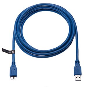 USB Micro-B Cable for WD Western Digital My Passport, Ultra Exclusive Edition, Air Portable, Exclusive, My Book/Samsung M3 Slimline, D3 Station, Hitachi HGST Touro S SSD HDD Hard Drive (1.5ft)