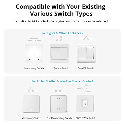 SONOFF DUALR3 Lite Smart Switch Moudle,WiFi Smart Curtain Switch,Dual Relay DIY Curtain, Blinds, Roller Shutter,Two Way Smart Switch,Compatible with Alexa&Google Assistant(1 Pack)