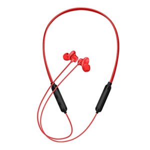 heave bluetooth v5.0 headphones wireless magnetic neckband,sport noise cancelling earbuds wireless headset with stereo bass sound for sports work red