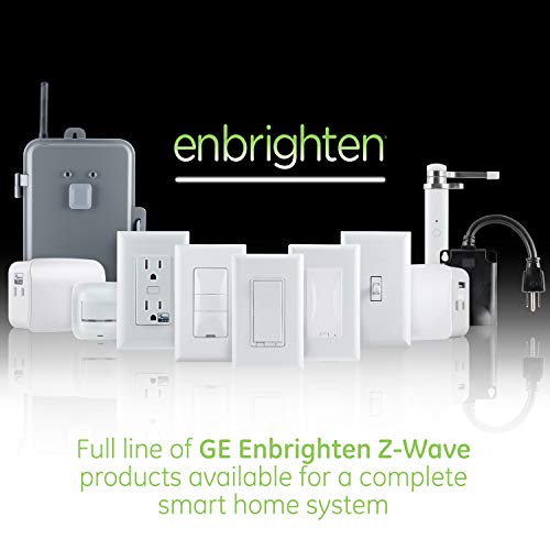 GE Enbrighten Add On Switch with QuickFit and SimpleWire, GE Z-Wave and GE Zigbee Smart Lighting Controls, Works with Alexa, Google Assistant, SmartThings, Wink, NOT A STANDALONE SWITCH, 47186, Black