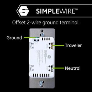 GE Enbrighten Add On Switch with QuickFit and SimpleWire, GE Z-Wave and GE Zigbee Smart Lighting Controls, Works with Alexa, Google Assistant, SmartThings, Wink, NOT A STANDALONE SWITCH, 47186, Black