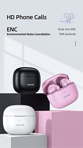 Wireless Earbuds Bluetooth 5.2Chip Bluetooth Earphones Earbud Noise Cancellation Sports Headphones with Charging Case Bluetooth Headphone Earbuds Gaming Ear Pods for Running 28hrs of Play Time (Pink)