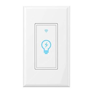 micmi smart wifi light switch compatible with alexa/google home ifttt timing wireless voice control function, suit for 1/2/3/4 gang switch box in wall, neutral wire required 1pack