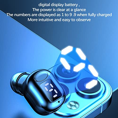 Wireless Earbuds Bluetooth Headset New Mini in-Ear Small Headset Invisible Long Standby Time Sports Driving Earphones with Mic Waterproof (Black)