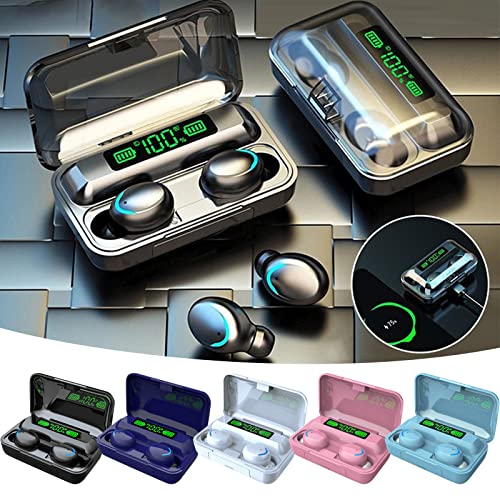 Nsxcdh Bluetooth 5.0 Mini Earbuds, True Wireless Headset with 1200mAh Charging Case Light-Weigh Mini Headphones in Ear Built in Mic Headset Deep Bass, IPX6 Waterproof for Sport Working