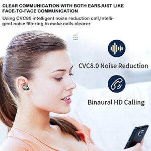 Nsxcdh Bluetooth 5.0 Mini Earbuds, True Wireless Headset with 1200mAh Charging Case Light-Weigh Mini Headphones in Ear Built in Mic Headset Deep Bass, IPX6 Waterproof for Sport Working