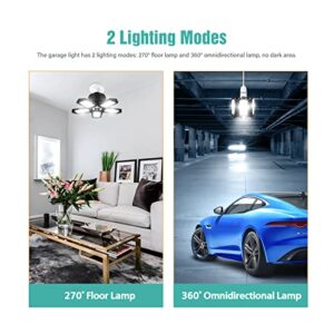 AYSEMO 100W 10000LM Super Bright Led Light Bulbs, 6500K Daylight Garage Light Bulb with 5 Adjustable Panels, E26/E27 Screw in Garage Lighting LED, High Bay Light for Garage Basement Barn