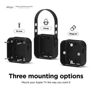 elago Apple TV Mount 4k 3rd Generation- 3 Mount Options (Magnet, Hang, Screw), Compatible with 2022 Apple TV 4K 3rd Generation / Fit Size, Prevents overheating