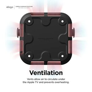 elago Apple TV Mount 4k 3rd Generation- 3 Mount Options (Magnet, Hang, Screw), Compatible with 2022 Apple TV 4K 3rd Generation / Fit Size, Prevents overheating