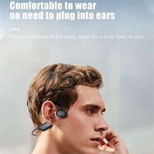 LOUS Wireless Bluetooth Osteoconductive Headset - Outdoor Stereo Earbuds Earphone Sports Waterproof Headset Microphone - Noise Reduction Earbuds for Working Outdoor Office Driving Travel, Black