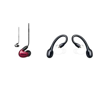 shure aonic 5 true wireless earbuds bundle with se535 sound isolating earphones + rmce-tw2 bluetooth adapter, hi-def sound + natural bass, three drivers, secure in-ear fit, durable quality – red