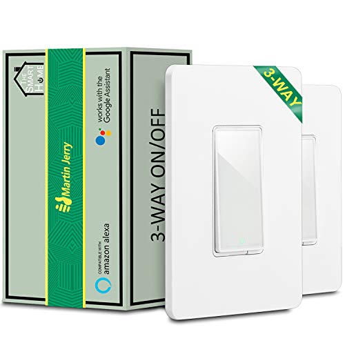 3 Way Smart Switch by Martin Jerry, 2 Pack, Compatible with Alexa, Smart Home Devices Works with Google Home, 2.4G WiFi, No Hub, Works with Existing 3-Way 4-Way Light Switch