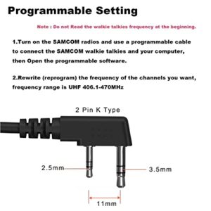 Walkie Talkies Programmable Cable K Head 2 Pin USB 2 Way Radio Programming Cable Compatible with SAMCOM FPCN30A FPCN10A Two Way Radios, Window System Only