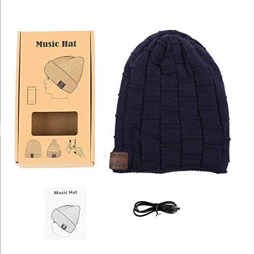 BearsFire Wireless Music Hat Beanie with Bluetooth Headphone Earphone Stereo Speaker Mic Hands-Free, Men Women Winter Warm Thick Skull Cap Outdoor Sport Running Knit Hat for Iphone Android Cell Phones