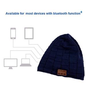 BearsFire Wireless Music Hat Beanie with Bluetooth Headphone Earphone Stereo Speaker Mic Hands-Free, Men Women Winter Warm Thick Skull Cap Outdoor Sport Running Knit Hat for Iphone Android Cell Phones