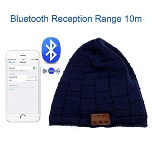 BearsFire Wireless Music Hat Beanie with Bluetooth Headphone Earphone Stereo Speaker Mic Hands-Free, Men Women Winter Warm Thick Skull Cap Outdoor Sport Running Knit Hat for Iphone Android Cell Phones