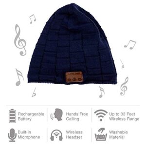 BearsFire Wireless Music Hat Beanie with Bluetooth Headphone Earphone Stereo Speaker Mic Hands-Free, Men Women Winter Warm Thick Skull Cap Outdoor Sport Running Knit Hat for Iphone Android Cell Phones