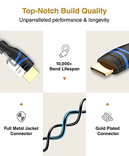 BlueRigger Mini HDMI to HDMI Cable (10FT, 4K 60Hz HDR, Bidirectional High Speed HDMI 2.0 Cord, Ethernet, Audio Return) Compatible with DSLR Camera, Camcorder, Graphics/Video Card, Raspberry Pi Zero W