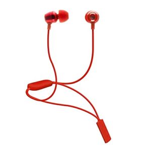 Wicked Audio Bandido Wireless — Bluetooth Earbuds with Microphone and Track Control — Wireless Headset with Metal Housing, Loop and Fin Attachments and Enhanced Bass — Red
