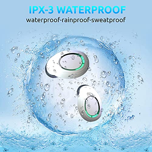 VOLT PLUS TECH Wireless V5.1 PRO Earbuds Compatible with Samsung Galaxy J7 Prime IPX3 Bluetooth Touch Waterproof/Sweatproof/Noise Reduction with Mic (White)