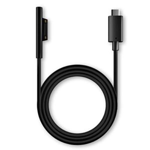 usecl surface connect to 65w usb-c charging cable compatible with microsoft surface go. pro 7/6/ 5/4/ 3, surface book1/2,surface laptop1/2, male usb-c connector black cord 1.8mtr(5.9ft). (male)
