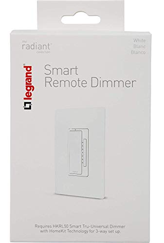 Legrand, Smart Dimmer Switch, Apple Homekit, Remote Accessory, Quick Setup On iOS (iPhone or iPad), No Hub Required, HKRL60, Requires HKRL50WH to Operate