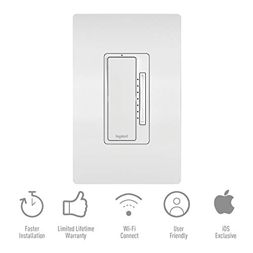 Legrand, Smart Dimmer Switch, Apple Homekit, Remote Accessory, Quick Setup On iOS (iPhone or iPad), No Hub Required, HKRL60, Requires HKRL50WH to Operate