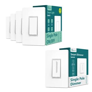 1pack smart dimmer switch + 4pack smart light switch bundles