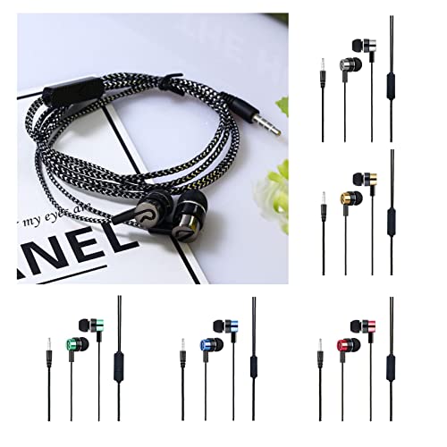 Wired Earbuds with Mic in-Ear Headphones with Tangle-Free Cord HiFi Stereo Noise Isolating Ergonomic Sport Earphones